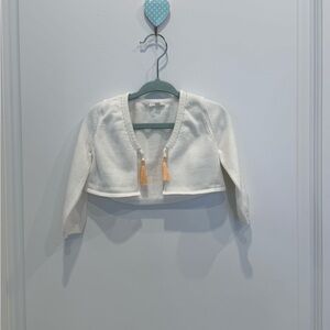 Chloe baby White Sweater with Gold Tassels